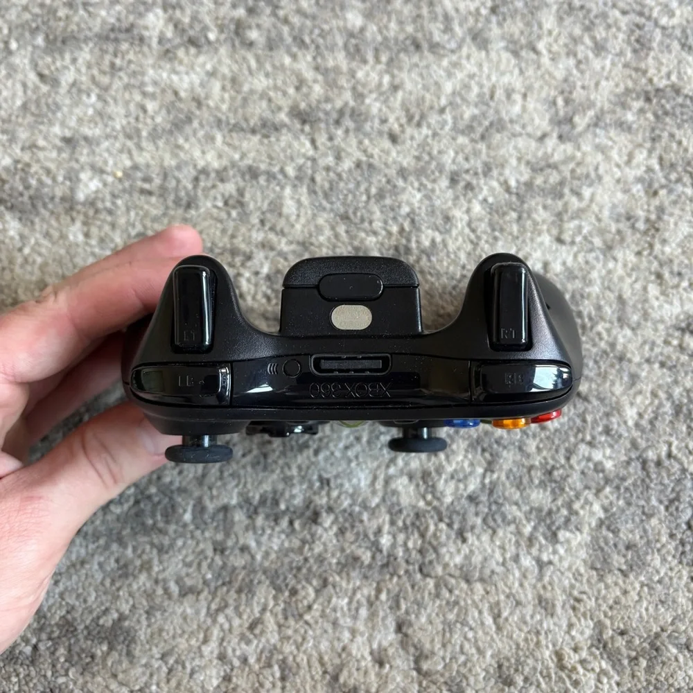 Lot Of 3 Official Microsoft Xbox 360 Black Wireless Controllers OEM TESTED